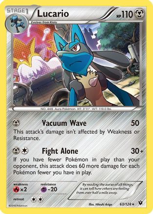 Lucario (63) (63) 063 - Reverse Holofoil XY Fates Collide - Holo Rare