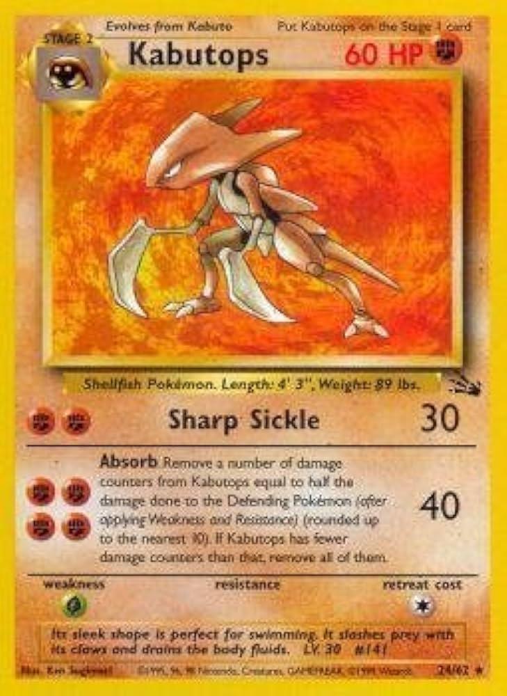 Kabutops (24) (24) 024 - Unlimited Fossil - Rare