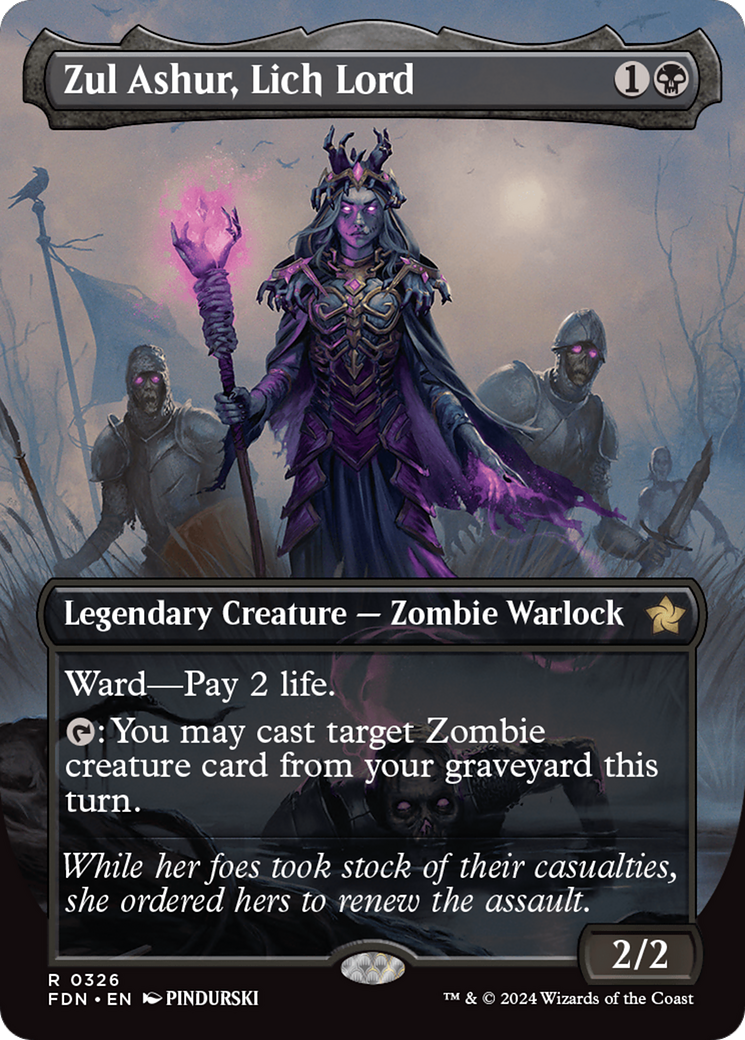 Zul Ashur, Lich Lord (Borderless) (FDN-326) - Foundations Foil