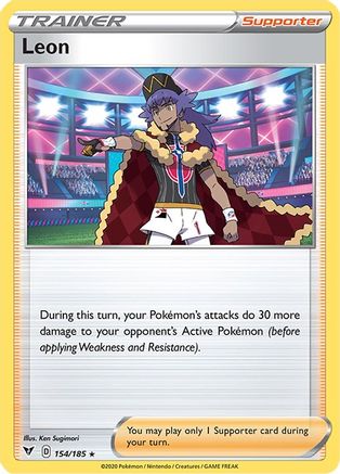 Leon 154 - Reverse Holofoil SWSH04 Vivid Voltage - Holo Rare