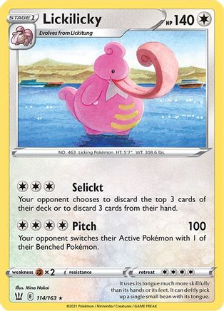 Lickilicky 114 - Reverse Holofoil SWSH05 Battle Styles - Rare