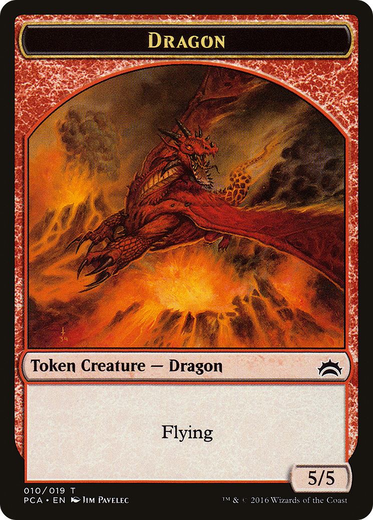 Dragon // Saproling Double-sided Token (PCA-10 // 19) - Planechase Anthology Tokens