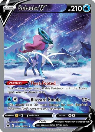 Suicune V GG38 - Holofoil SWSH Crown Zenith Galarian Gallery - Ultra Rare