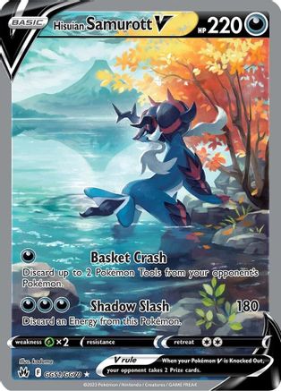 Hisuian Samurott V GG51 - Holofoil SWSH Crown Zenith Galarian Gallery - Ultra Rare