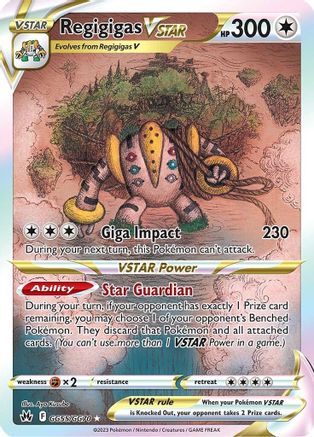 Regigigas VSTAR GG55 - Holofoil SWSH Crown Zenith Galarian Gallery - Ultra Rare