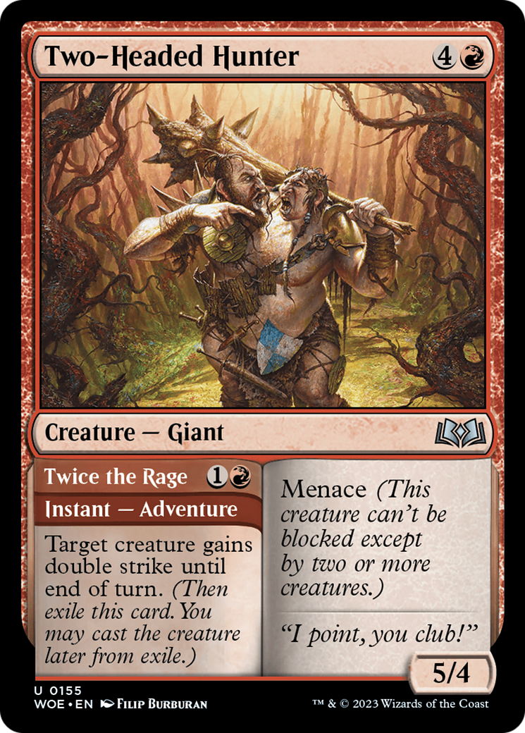 Two-Headed Hunter (WOE-155) - Wilds of Eldraine