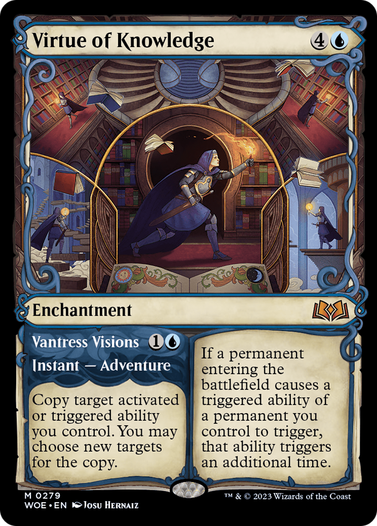 Virtue of Knowledge (Showcase) (WOE-279) - Wilds of Eldraine: (Showcase) Foil