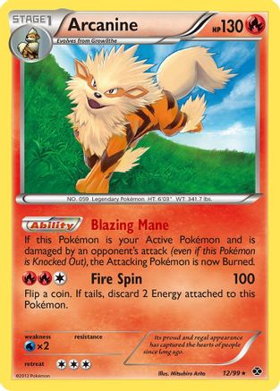 Arcanine (12) (12) 012/99 - Reverse Holofoil Next Destinies - Rare
