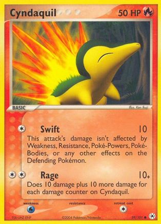 Cyndaquil 059/101 - Reverse Holofoil Hidden Legends - Common