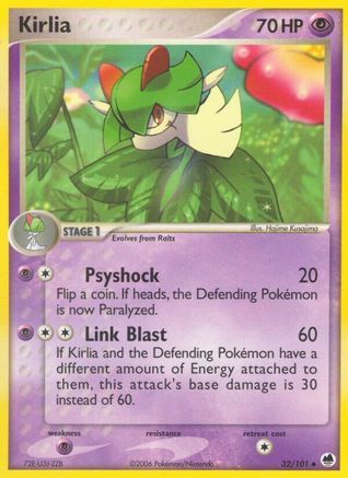 Kirlia 032 - Reverse Holofoil Dragon Frontiers - Uncommon