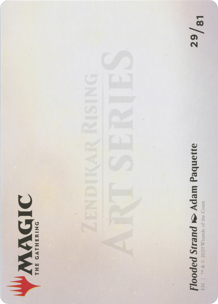 Flooded Strand // Flooded Strand (AZNR-029) - Zendikar Rising Art Series (Borderless) Foil