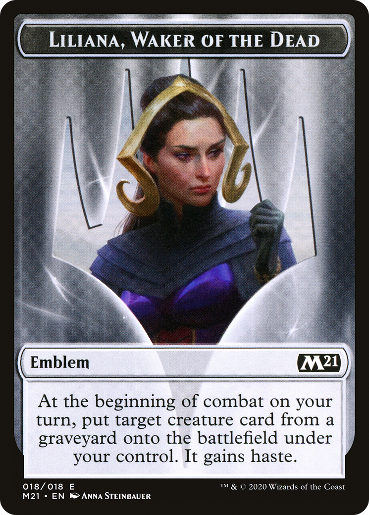 Liliana, Waker of the Dead Emblem (TM21-018) - Core Set 2021 Tokens Foil