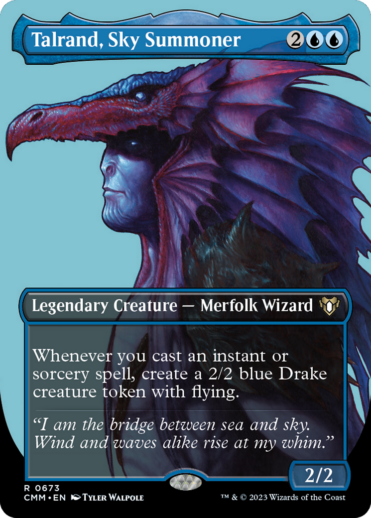 Talrand, Sky Summoner (Borderless) (CMM-673) - Commander Masters Foil