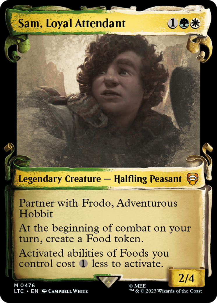 Sam, Loyal Attendant (Showcase Scrolls) (LTC-476) - Tales of Middle-earth Commander: (Showcase) Foil
