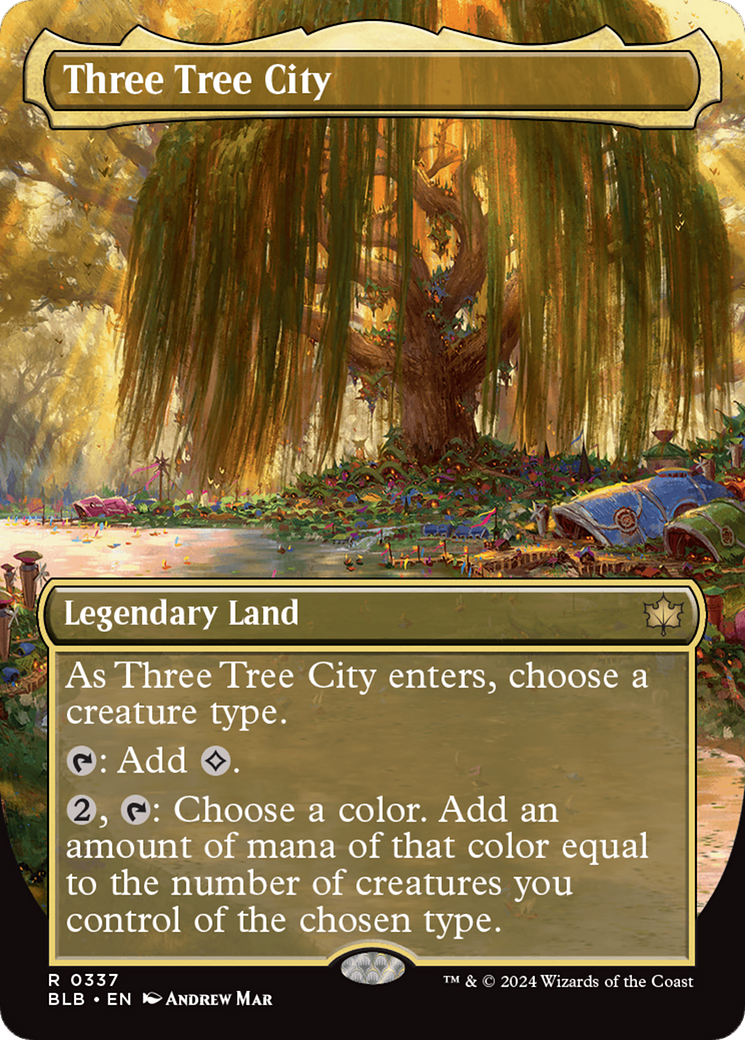 Three Tree City (Borderless) (0337) (BLB-337) - Bloomburrow Foil