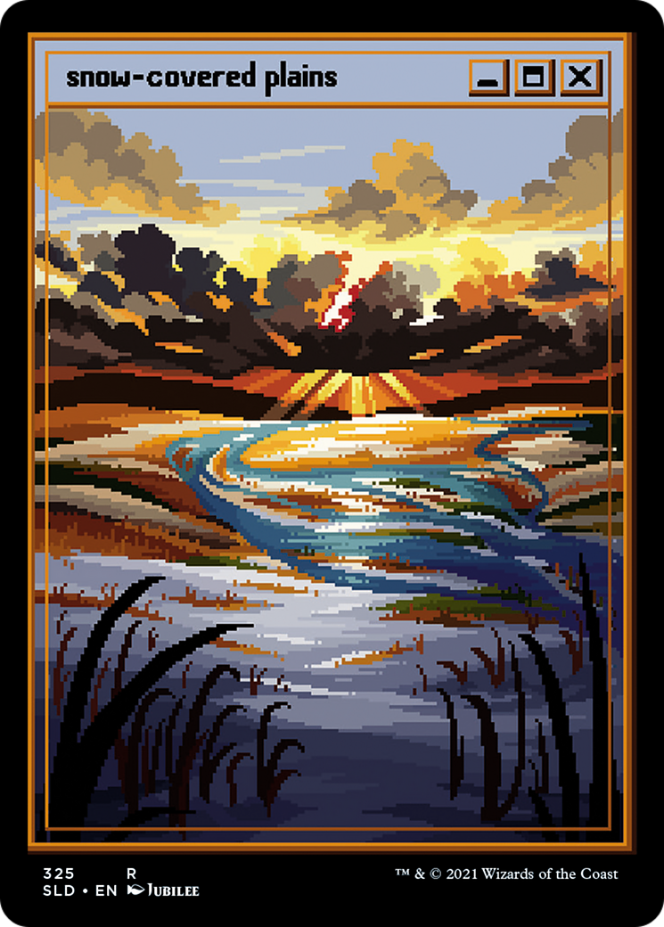 Snow-Covered Plains (PixelSnowLands.jpg) (SLD-325) - Secret Lair Drop Foil