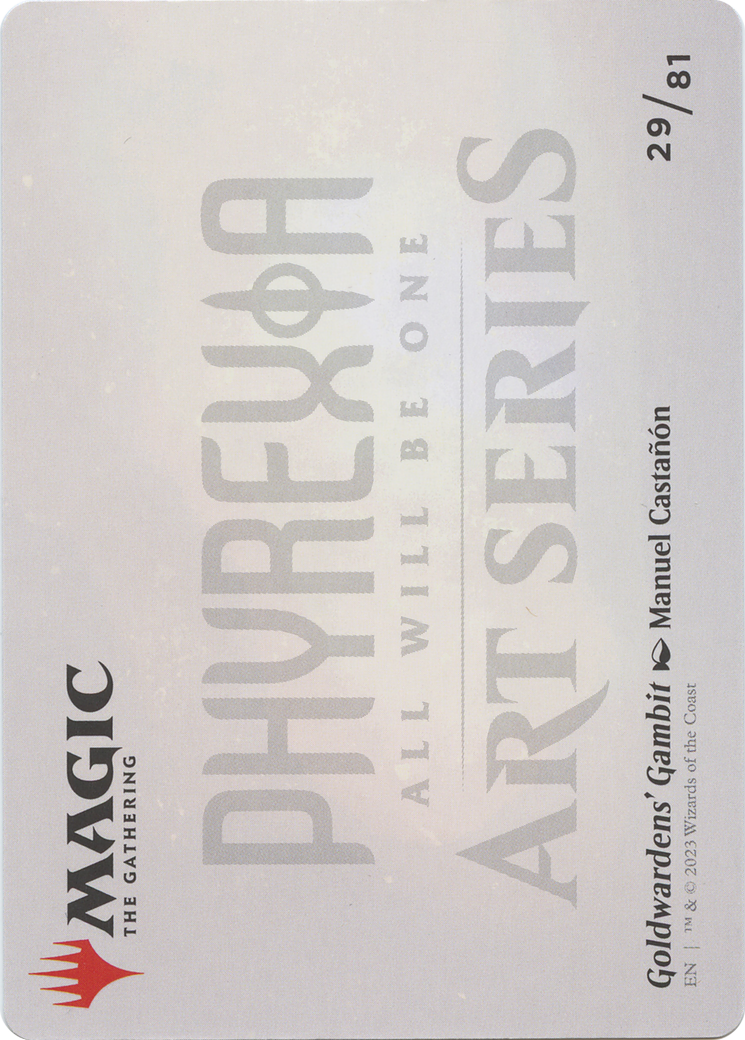 Goldwardens' Gambit // Goldwardens' Gambit (AONE-029) - Phyrexia: All Will Be One Art Series (Borderless) Foil
