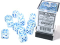 Dice: 12x D6: 16 mm: Borealis: Icicle/Light Blue Luminary