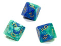 Dice: 10x D10: Gemini: Astral Blue-Teal/Gold
