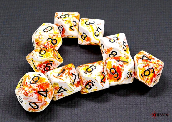 Dice: 10x D10: Brush Dice: Sunrise
