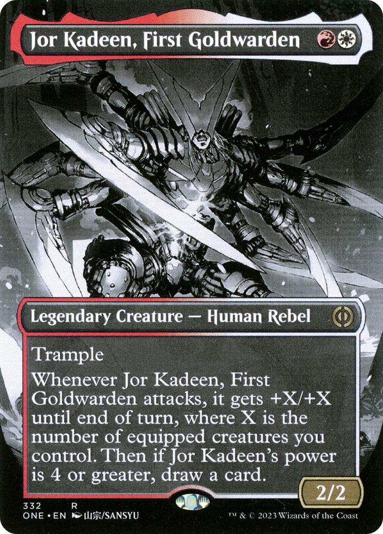 Jor Kadeen, First Goldwarden (Borderless) (ONE-332) - Phyrexia: All Will Be One: (Showcase) Foil