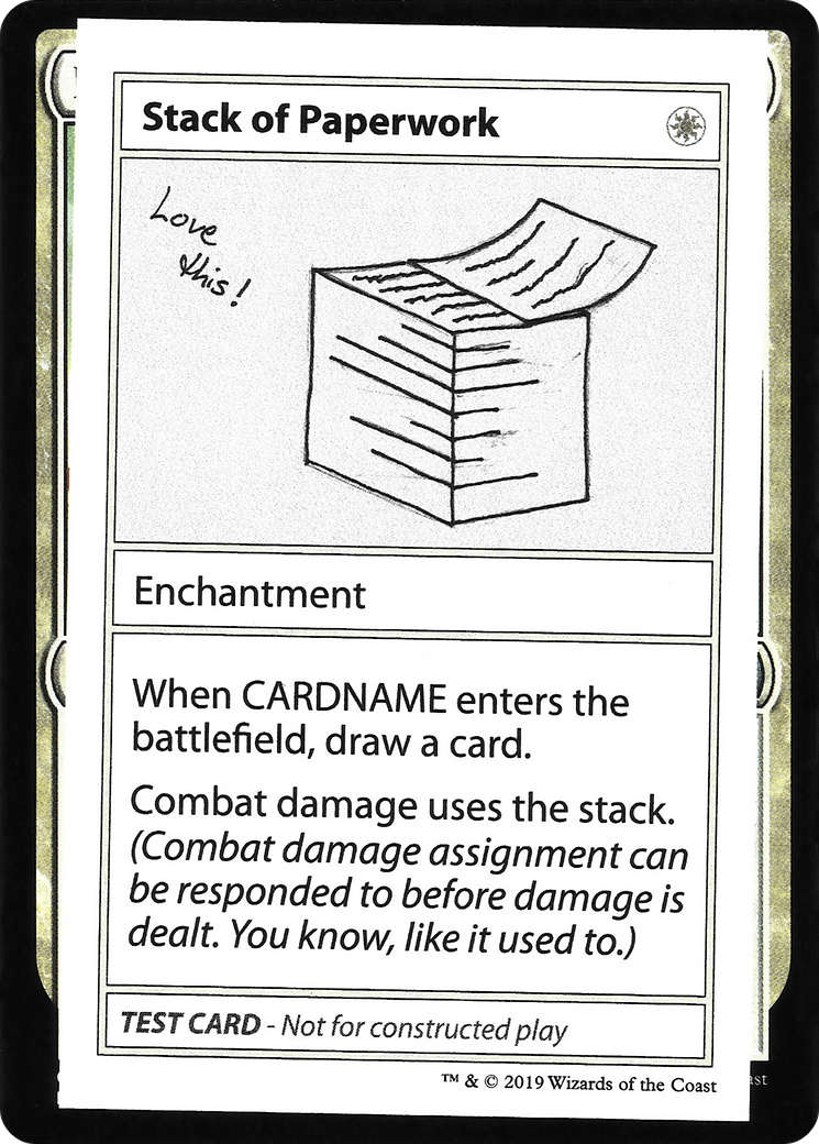 Stack of Paperwork (No PW Symbol) (CMB1-) - Mystery Booster Playtest Cards 2021