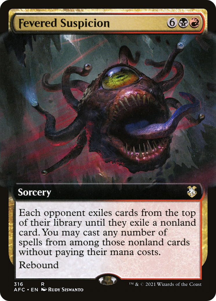 Fevered Suspicion (Extended Art) (AFC-316) - Forgotten Realms Commander: (Extended Art)