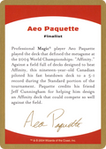 2004 Aeo Paquette Biography Card (WCD-) - World Championship Decks 2004