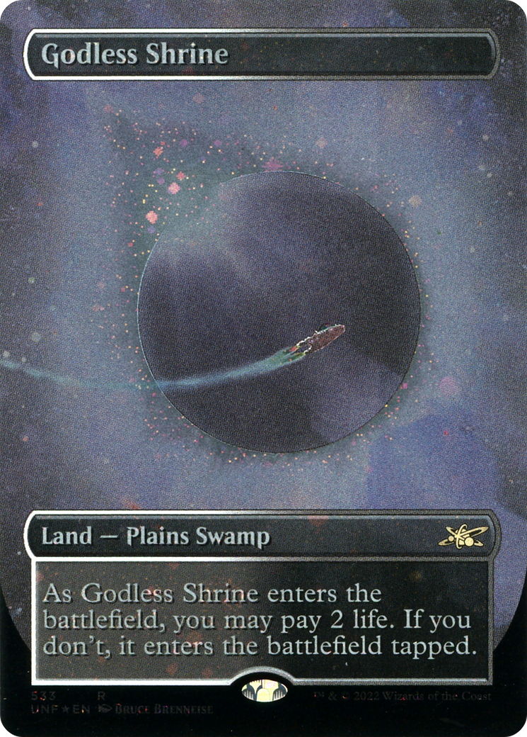 Godless Shrine (Borderless) (Galaxy Foil) (UNF-533) - Unfinity Foil