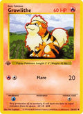 Growlithe 028  - 1st Edition Base Set Shadowless - Uncommon