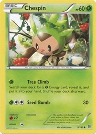 Chespin (9) (9) 009  - Reverse Holofoil XY  BREAKthrough - Common