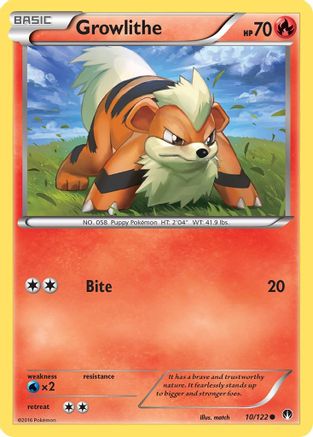 Growlithe 010  - Reverse Holofoil XY  BREAKpoint - Common
