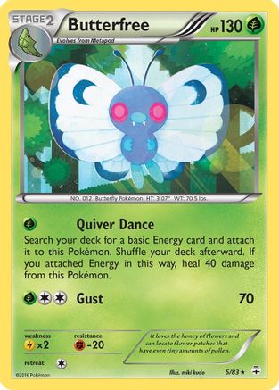 Butterfree 005  - Reverse Holofoil Generations - Holo Rare