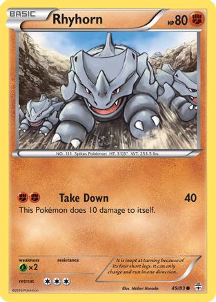 Rhyhorn  - Reverse Holofoil Generations - Common