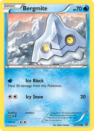 Bergmite 036  - Reverse Holofoil XY  Steam Siege - Common