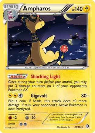 Ampharos 040  - Holofoil XY  Steam Siege - Holo Rare