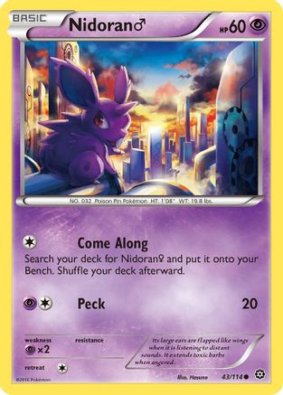 Nidoran M 043  XY  Steam Siege - Common