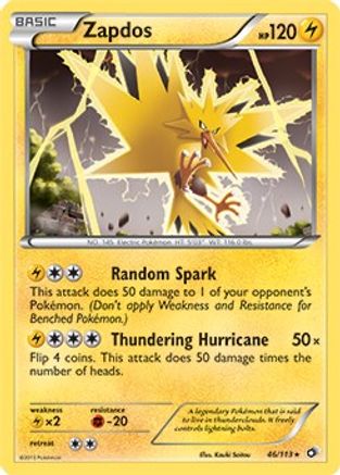 Zapdos - 46/113 (BW Legendary Treasures)/113  Deck Exclusives - Rare