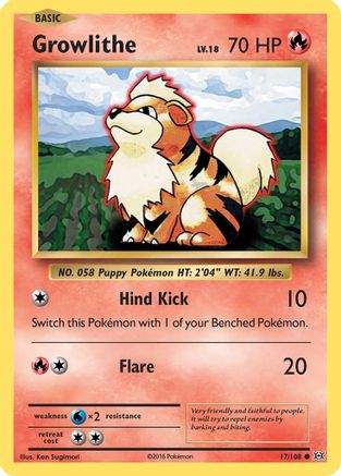 Growlithe 017  XY  Evolutions - Common