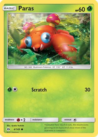 Paras 004  - Reverse Holofoil SM Base Set - Common