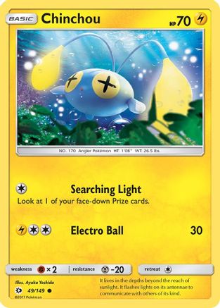 Chinchou 049  - Reverse Holofoil SM Base Set - Common