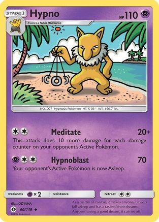 Hypno 060  SM Base Set - Uncommon