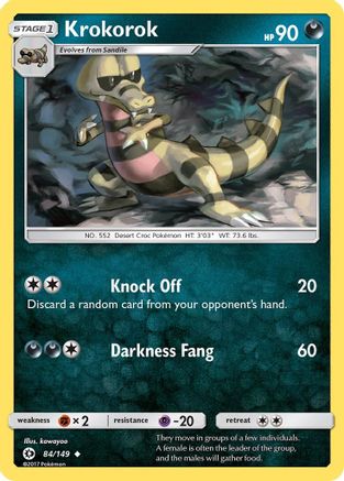 Krokorok 084  - Reverse Holofoil SM Base Set - Uncommon