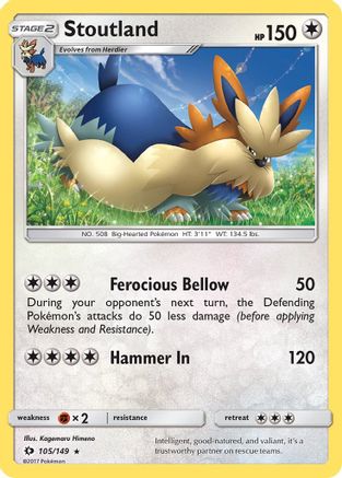 Stoutland 105  SM Base Set - Rare