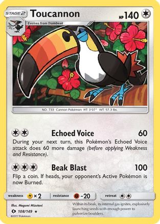 Toucannon 108  - Reverse Holofoil SM Base Set - Rare