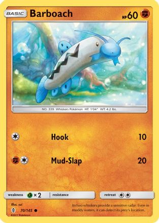 Barboach 070  - Reverse Holofoil SM  Guardians Rising - Common
