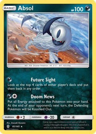 Absol 081  - Reverse Holofoil SM  Guardians Rising - Holo Rare