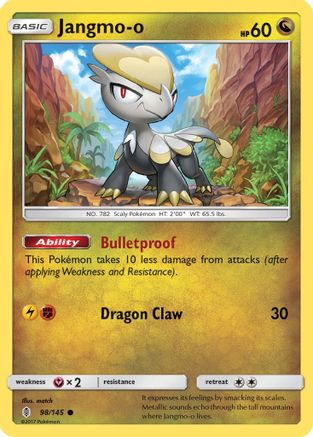 Jangmo-o 098  - Reverse Holofoil SM  Guardians Rising - Common