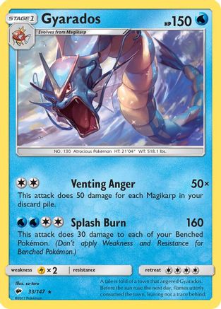 Gyarados 033  - Holofoil SM  Burning Shadows - Holo Rare