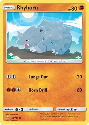 Rhyhorn 065  SM  Burning Shadows - Common